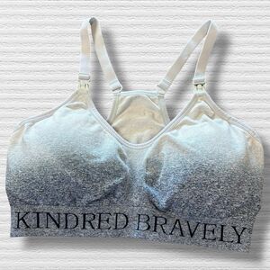 Kindred Bravely Nursing Bra Large Gray Ombre Clip Down Maternity Breastfeeding